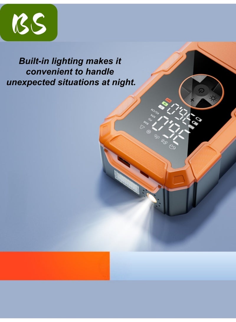 بي إس جهاز تشغيل السيارات المحمول (Jump Starter) | تيار ذروة 2500 أمبير، سعة 20000 مللي أمبير/ساعة، 12 فولت | مناسب للمحركات حتى 8.0 لتر بنزين و6.5 لتر ديزل | مزود بشاشة رقمية LED، مصباح يدوي SOS، مشابك أمان ذكية، وظيفة بنك طاقة (Power Bank)، وحقيبة تخزين. - Image 3