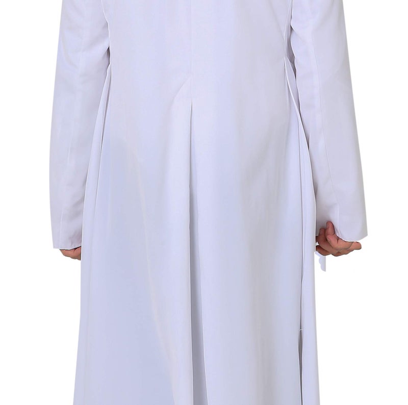IvyRobes Unisex Adults Roman Pulpit(Clergy) Cassock with Tab Insert Collar White 57(6'0"-6'2") - Image 4