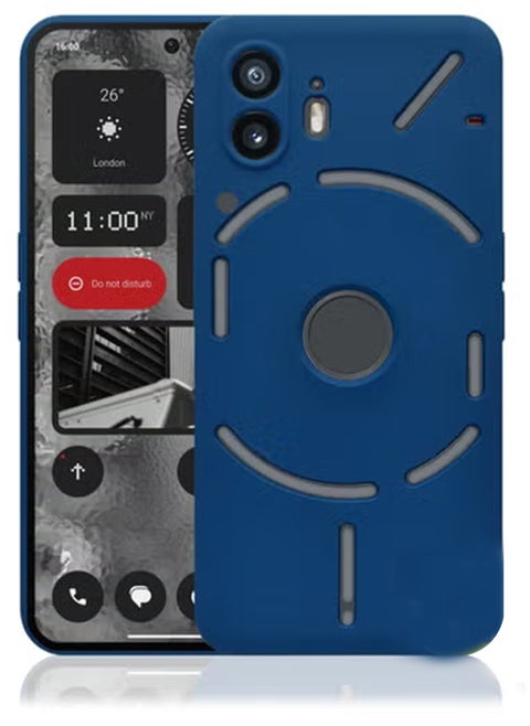 Nothing Phone 2 Silicone Cover Navy Blue - Premium 2.0mm TPU Silicon, Enhanced Camera Protection with Lens Shield, Shockproof & Water-Proof Cover for Nothing Phone 2