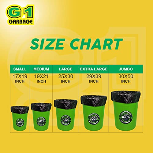 G1 Garbage Bags | Trash Bags | Waste dustbin Bags | 25 X 30 Inches | 5 Packs | 70 Pieces | Large | Black - Image 3