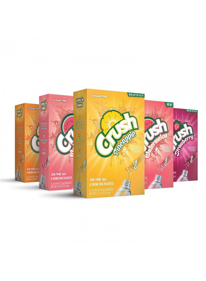 Crush- Powder Drink Mix - Sugar Free & Delicious (Summer Variety, 30 Sticks) - Image 1