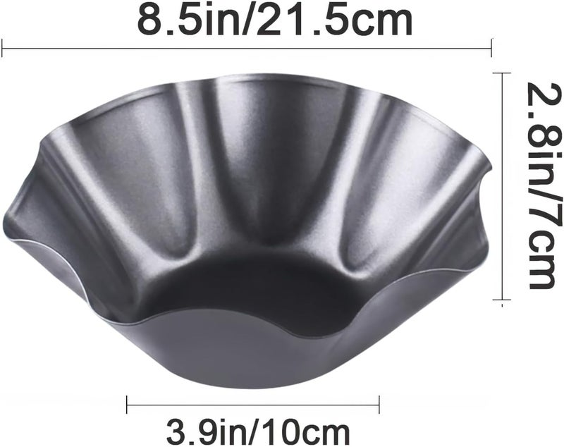 Cielasis 2 Pack 8.5" Nonstick Large Taco Shell Bowl – Carbon Steel Tortilla Maker Shell Pans Baking Molds Tostada for Frying Salad Bowls - Image 3