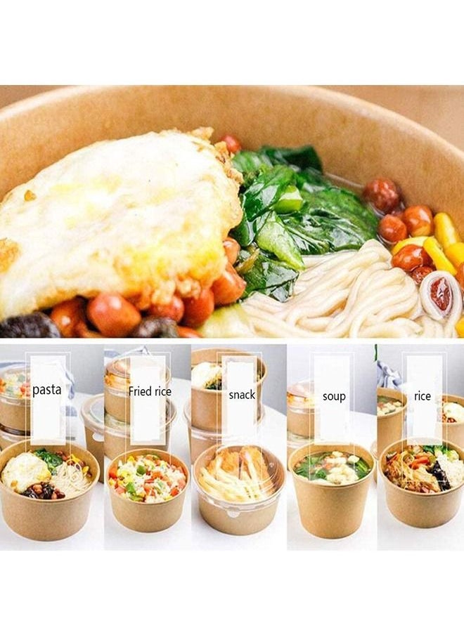 SNH Packing - Kraft Salad Bowl 1000ml With Lid Bio Disposable Bowl Brown 25 Pieces - Image 1