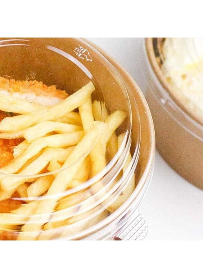 SNH Packing - Kraft Salad Bowl 1000ml With Lid Bio Disposable Bowl Brown 25 Pieces - Image 1