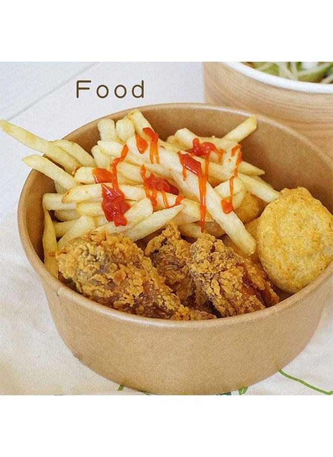 SNH Packing - Kraft Salad Bowl 1000ml With Lid Bio Disposable Bowl Brown 25 Pieces - Image 1