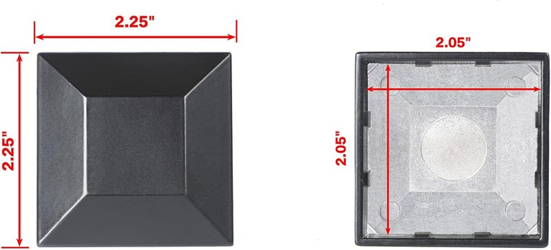 BORDERSMOVER Aluminium Fence Post Caps for True 2" x 2" Fence Posts, Aluminum, Metal,Wood,Mailbox Posts, Pyramid Post Cap Cover Pressure Fit- Black (1Pack) - Image 2