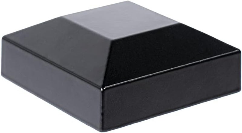 BORDERSMOVER Aluminium Fence Post Caps for True 2" x 2" Fence Posts, Aluminum, Metal,Wood,Mailbox Posts, Pyramid Post Cap Cover Pressure Fit- Black (1Pack) - Image 1