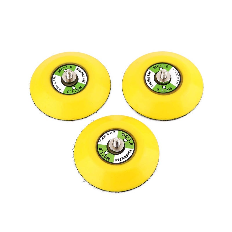 Ouya 3PCS 3" Hook and Loop Backing Pads M6 Threads Polishing Buffing Plate for Dual Action Car Polisher (3 Inch, M6 Thread) - Image 1