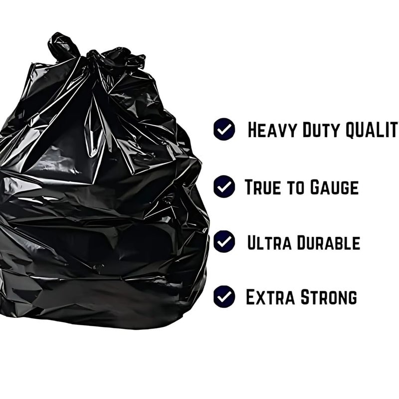 GDS Store HeavyDuty Black Garbage Bags Strong Trash Bags for Home Office Commercial Use Large Capacity Disposable Dustbin Bags Durable Plastic Waste Bags 10 Bags X 1 Rolls 48 X 28 Inches - Image 4