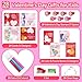 SUNCOLOR 28 Pack Valentines party favors for Kids School Classroom Exchange Complete NonCandy Kit with Cards Activity Books Stamps Markers Goodie Bags - Image 4