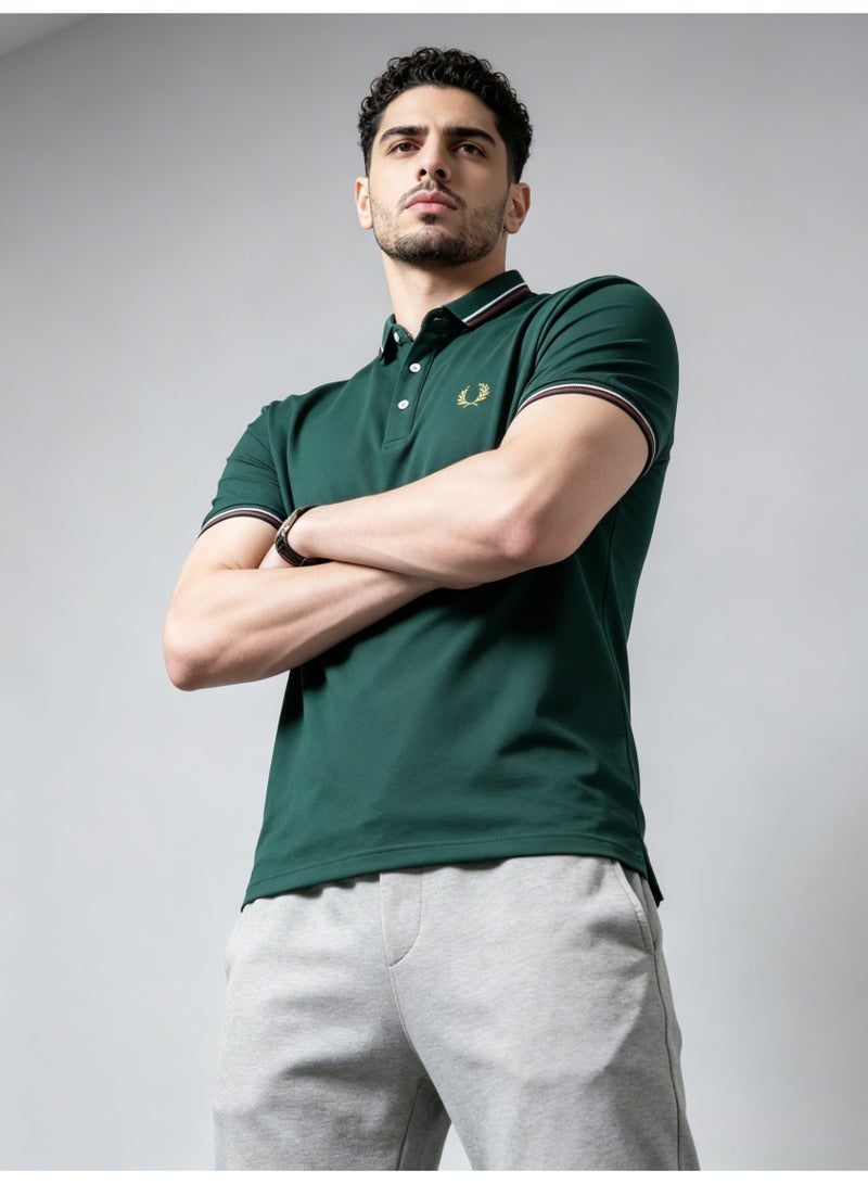 فريد بيري FRED PERRY retro striped Polo shirt men's summer beaded cotton lapel short sleeve business casual breathable top - Image 5