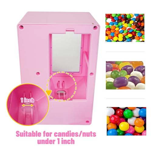 YOBRO Candy Dispenser, Cute Vending Machine for Desktop, Manual Candy Machine, Dispense Mini Candies, Birthday&Christmas Gift for Girls, Gift for Friends Girlfriends (Pink) - Image 4