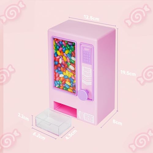 YOBRO Candy Dispenser, Cute Vending Machine for Desktop, Manual Candy Machine, Dispense Mini Candies, Birthday&Christmas Gift for Girls, Gift for Friends Girlfriends (Pink) - Image 3