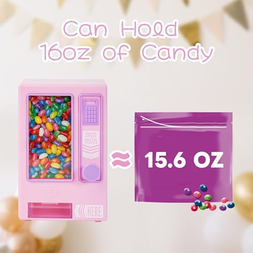 YOBRO Candy Dispenser, Cute Vending Machine for Desktop, Manual Candy Machine, Dispense Mini Candies, Birthday&Christmas Gift for Girls, Gift for Friends Girlfriends (Pink) - Image 5
