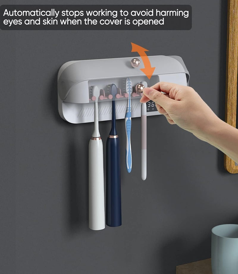 StarWin Toothbrush Sanitizer with Heating and Fan Drying, Wall Mounted Bathroom Toothbrush Holder, Fits Most Toothbrushes - Image 4