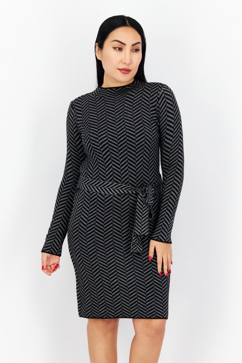 Tahari T Tahari Women Chevron Print Midi Dress, Multicolor - Image 1