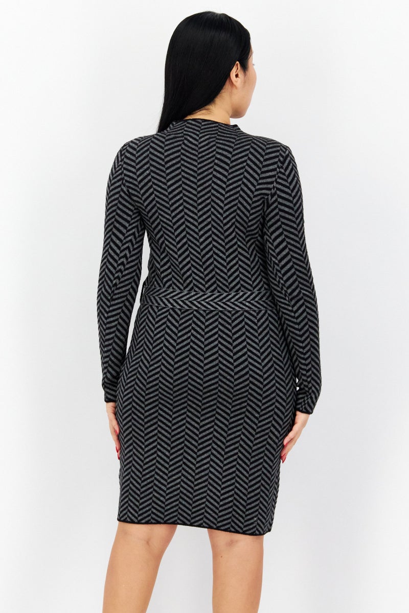 Tahari T Tahari Women Chevron Print Midi Dress, Multicolor - Image 3