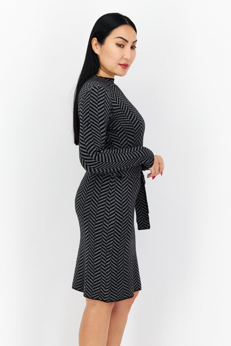 Tahari T Tahari Women Chevron Print Midi Dress, Multicolor - Image 2