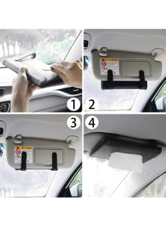 Kimaya Car Visor Tissue Holder - Hanging Paper Towel Dispenser for Car Accessories Interior & Multi-Use Truck Decoration - Premium Design Tissue Box Holder (Black)  - Image 3