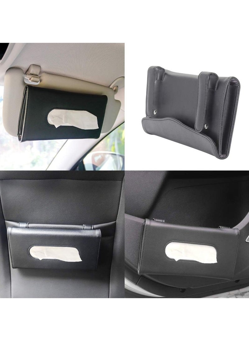 Kimaya Car Visor Tissue Holder - Hanging Paper Towel Dispenser for Car Accessories Interior & Multi-Use Truck Decoration - Premium Design Tissue Box Holder (Black)  - Image 4
