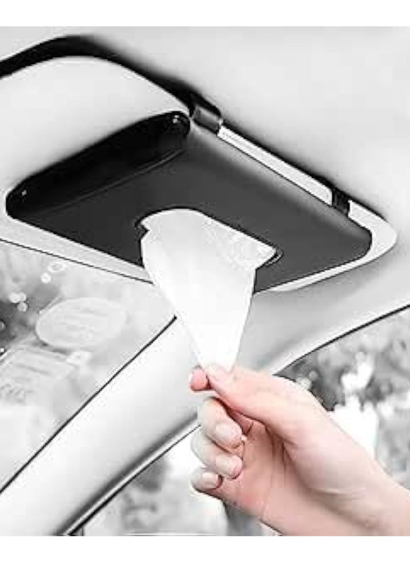 Kimaya Car Visor Tissue Holder - Hanging Paper Towel Dispenser for Car Accessories Interior & Multi-Use Truck Decoration - Premium Design Tissue Box Holder (Black)  - Image 1
