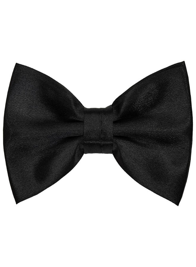 SYAYA Men's Bow Tie, Pre-Tied Silk Bowtie for Men & Boy Clip-On for Formal Business Tuxedo or Boys Office Uniform Suit U-MBT3 (Black) - Image 1