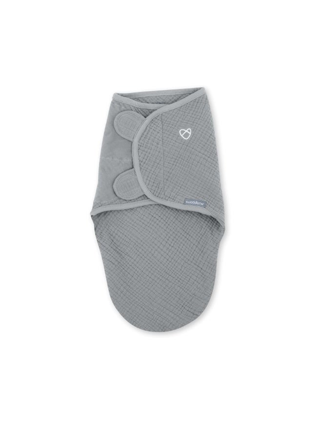 ingenuity Swaddleme By Ingenuity - Muslin Original Swaddle, 1.5 TOG, 1 Pack, 0-3M - Granite - Image 1