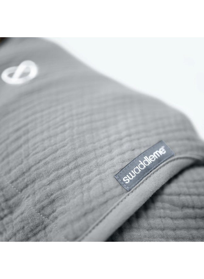 ingenuity Swaddleme By Ingenuity - Muslin Original Swaddle, 1.5 TOG, 1 Pack, 0-3M - Granite - Image 3