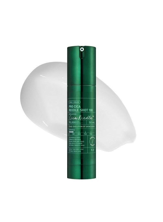 VT COSMETICS Pro Cica Reedle Shot 100, Centella Asiatica Microneedling Serum, Cica Exosome, Soothing, Hyaluronic Acid, Tea Tree Extract, Soft Skin, Glass Skin, Korean Skin Booster, 1.69 Fl Oz.(50Ml)