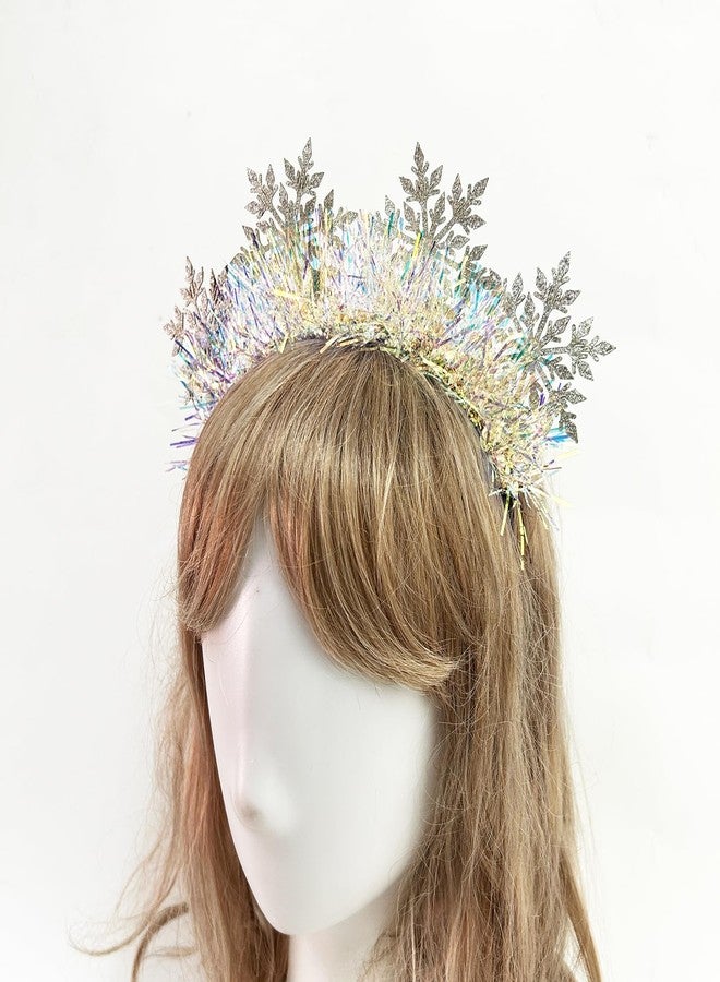 Soochat Snowflake Head Boppers Headband Glitter Christmas Snowflake Headband for Christmas Party Accessory (9.1 x 7.9 inch) - Image 2