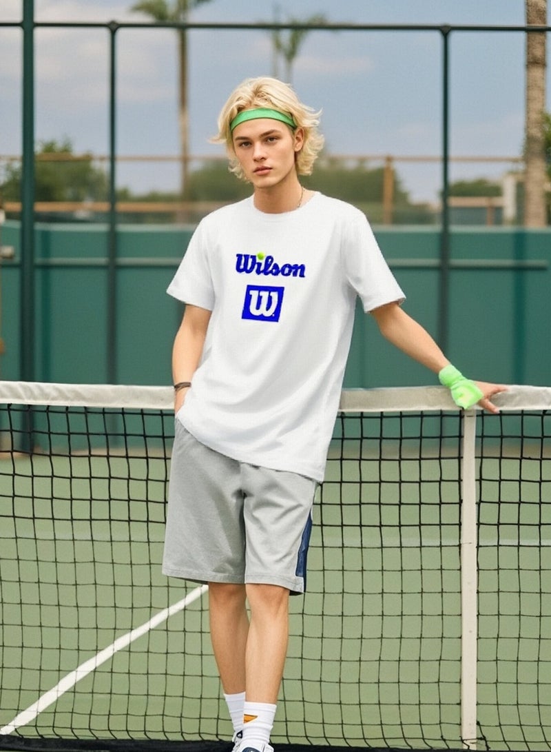 ويلسون قميص تدريب تنس ويلسون بأكمام قصيرة (أبيض) - Image 1