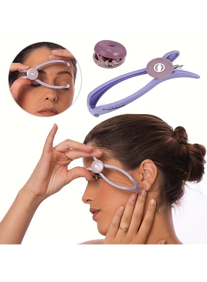 جلوسكي مزيل شعر الوجه، أداة إزالة الشعر بالخيط الزنبركي للخدين والحواجب والذقن، أداة تجميل محمولة بدون ألم - Image 1