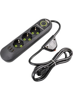 VEA VA-21557 3 x USB 3-Plus 1.5 Meter Surge Protected Socket Black  - Image 3