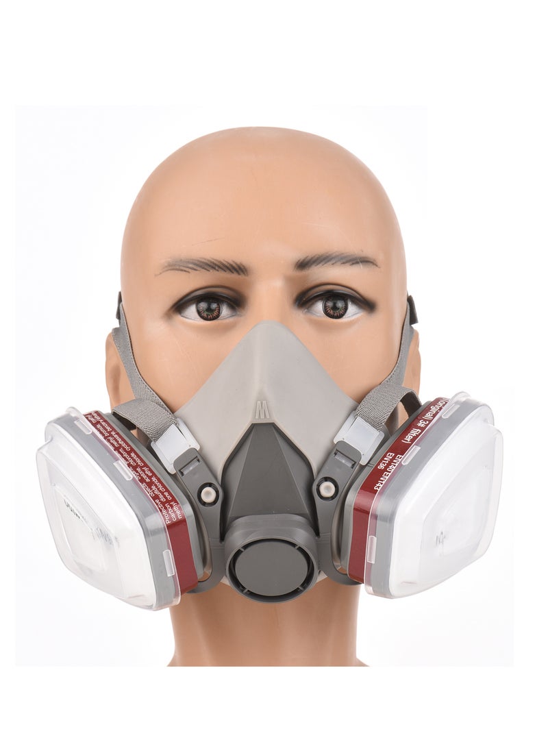 Generic Reusable Respirator Half Facepiece Gas Mask Breathing Protection Respirators with Safety Goggles for Painting Organic Vapor Welding Polishing Woodworking and Other Work Protection  - Image 3