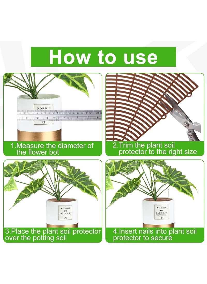 Macarrie Macarrie 6 Pcs 205 Plant Pot Grid Covers Cuttable Plant Soil Protectors from Animals with Stakes Plastic Cat Deterrent Digging Stopper for Indoor Outdoor  - Image 4