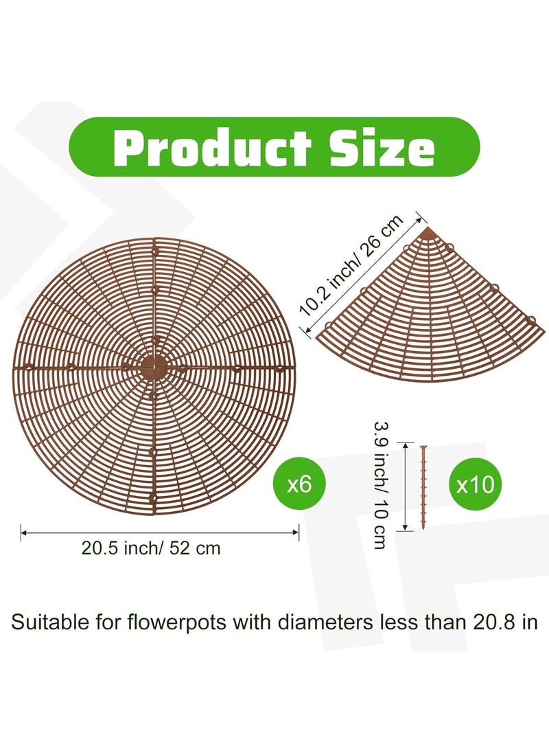 Macarrie Macarrie 6 Pcs 205 Plant Pot Grid Covers Cuttable Plant Soil Protectors from Animals with Stakes Plastic Cat Deterrent Digging Stopper for Indoor Outdoor  - Image 2