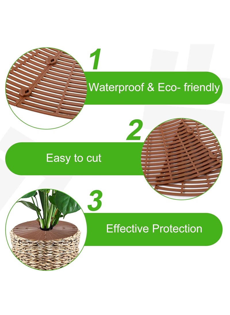Macarrie Macarrie 6 Pcs 205 Plant Pot Grid Covers Cuttable Plant Soil Protectors from Animals with Stakes Plastic Cat Deterrent Digging Stopper for Indoor Outdoor  - Image 3