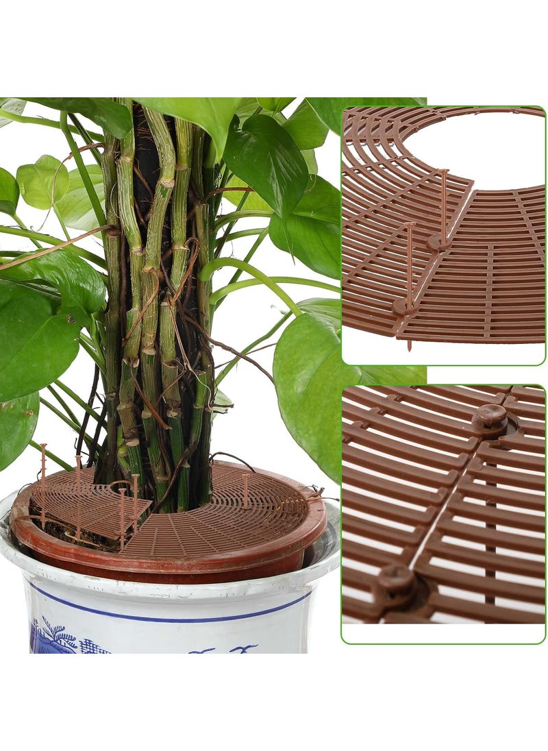 Macarrie Macarrie 6 Pcs 205 Plant Pot Grid Covers Cuttable Plant Soil Protectors from Animals with Stakes Plastic Cat Deterrent Digging Stopper for Indoor Outdoor  - Image 5