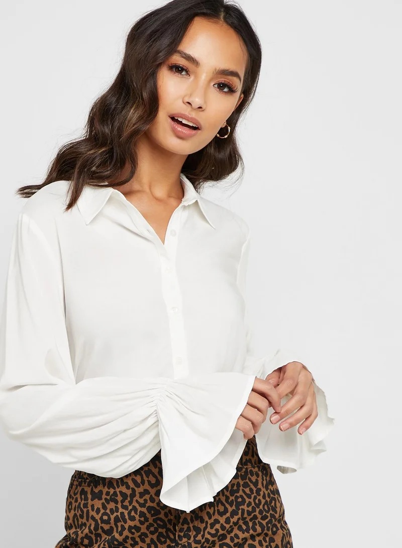 FOREVER 21 Trumpet-Sleeve Shirt