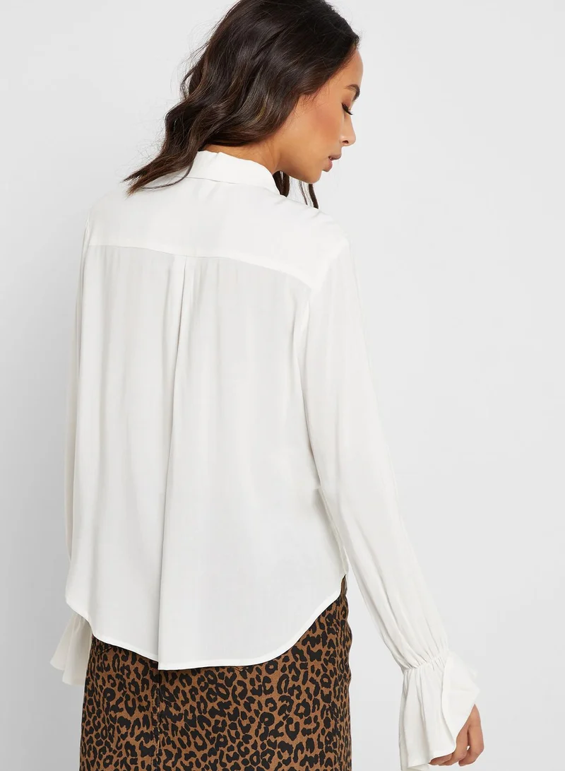 FOREVER 21 Trumpet-Sleeve Shirt