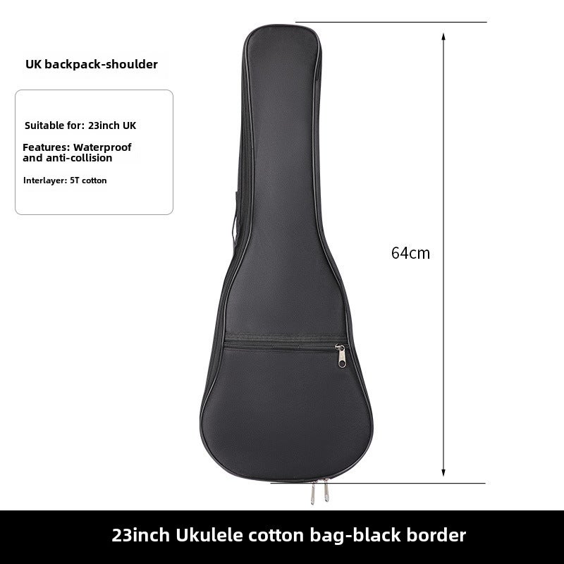 Generic Padded Guitar Backpack for Electric Guitar Bass 23 inch-all black plus cotton bag 