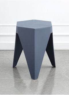 Merry Moments Modern Plastic Stool Plastic Seat Creative Minimalist Nordic Stool for Living Room Dining Office Hotel Blue 34x32x45cm  - Image 1