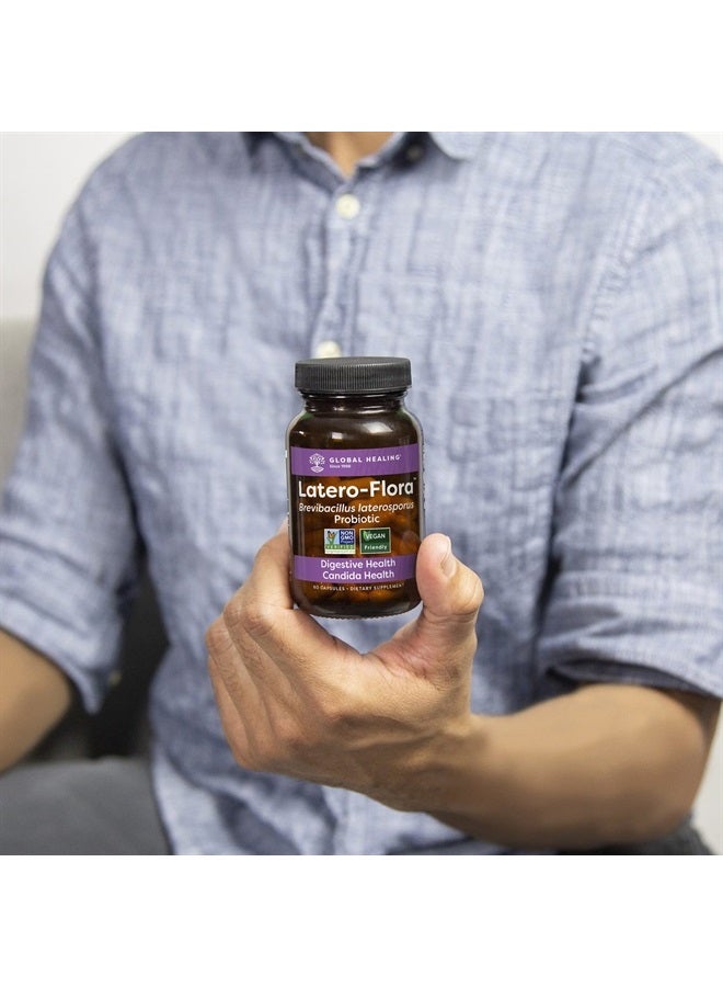 global healing center Global Healing Latero-Flora, Probiotic Supplement for Gut Health, Digestion and Candida Cleanse Support - Detox Colon, Strengthen Gut Flora & Immune System - Men & Women - Non-GMO, Vegan, 60 Capsules - Image 3