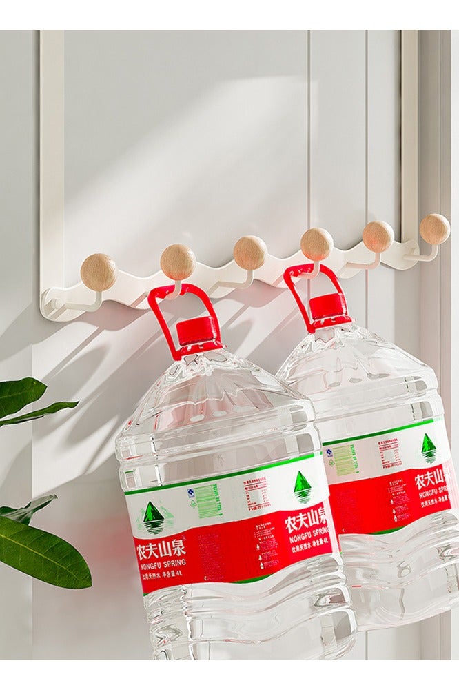 معلق فوق الباب 6 خطافات رف مناشف خطافات صامتة شديدة التحمل خطافات باب الحمام خطافات موفرة للمساحة خطافات بدون حفر خطافات فوق الباب فائقة التحمل لعلق الثوب وحقيبة شيلا والمعطف والمناشف والروب - Image 2