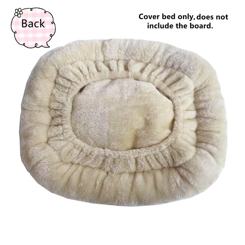 SHENGOCASE غطاء وسادة علوي لشجرة القطط SHENGOCASE مع قطع غيار وإكسسوارات لرف القط مع حزام مرن (11.8" x 15.7"، بيج) - Image 4