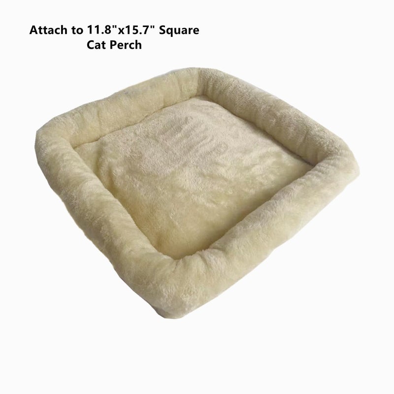 SHENGOCASE غطاء وسادة علوي لشجرة القطط SHENGOCASE مع قطع غيار وإكسسوارات لرف القط مع حزام مرن (11.8" x 15.7"، بيج) - Image 2