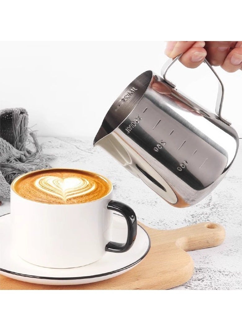 Forest Home Milk Frothing Pitcher 350ml Stainless Steel with Scale Lines and Latte Art Pen for Coffee Barista Daily Use Home and Cafe - Image 5