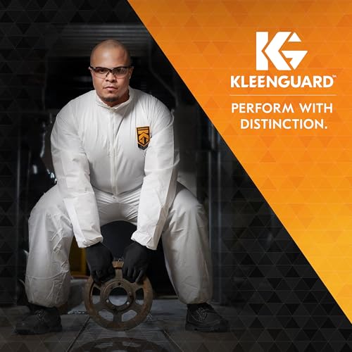KleenGuard A20 Elastic Wrist and Ankle Coverall, Large, White (37716), REFLEX Design, Zip Front - Image 2
