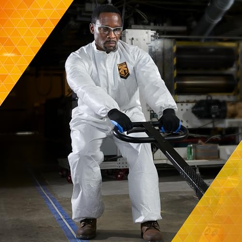 KleenGuard A20 Elastic Wrist and Ankle Coverall, Large, White (37716), REFLEX Design, Zip Front - Image 5