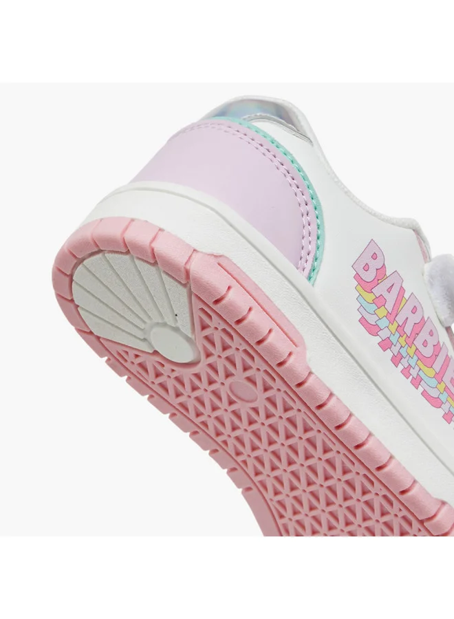 Barbie Girls Panelled Sneakers with Hook and Loop Closure